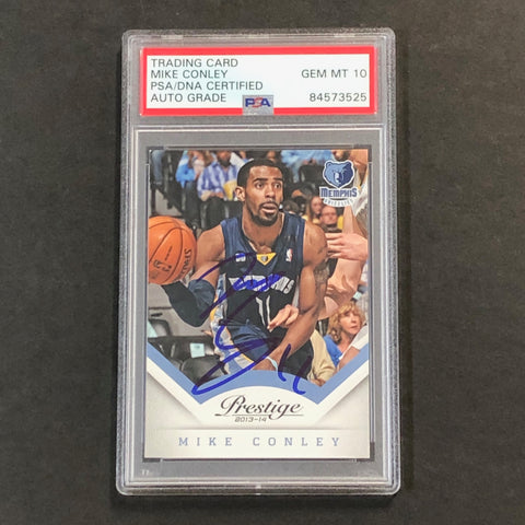 2013-14 Panini Prestige #111 Mike Conley signed Card Auto 10 PSA Slabbed Grizzlies
