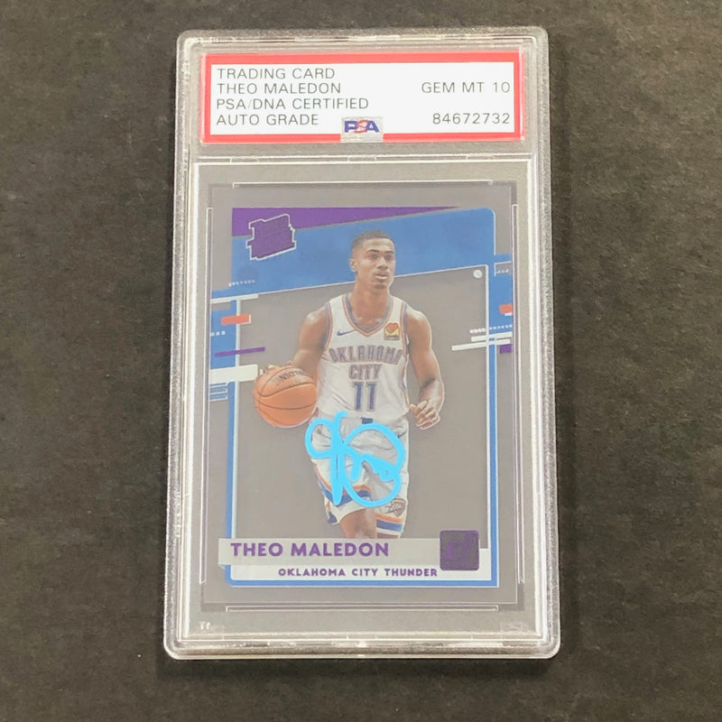 2020-21 Panini Clearly Donruss Rated Rookie #60 Theo Maledon Signed Card AUTO 10 PSA Slabbed RC