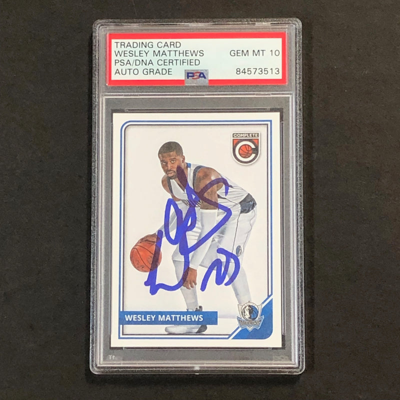 2015-16 Panini Complete #30 Wesley Matthews Signed Card AUTO 10 PSA Slabbed Mavericks