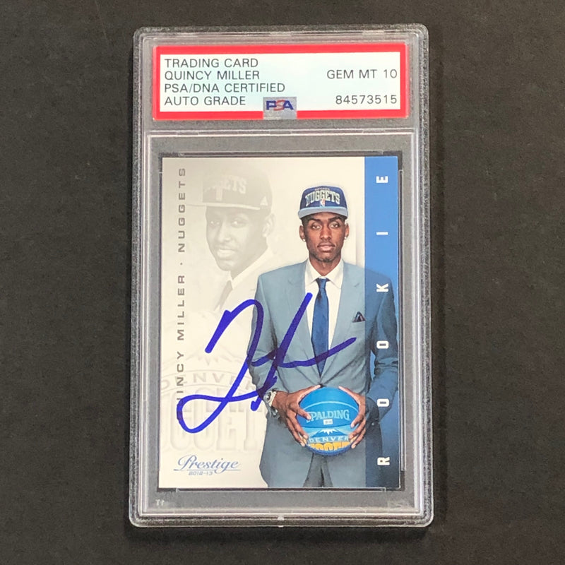 2012-13 Panini Prestige #238 Quincy Miller Signed AUTO 10 PSA Slabbed Nuggets