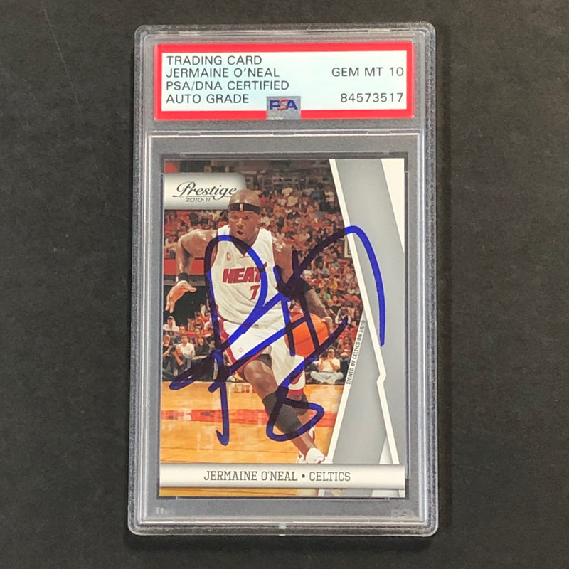 2010-11 Panini Prestige #59 Jermaine O'Neal Signed Card AUTO 10 PSA Slabbed Celtics