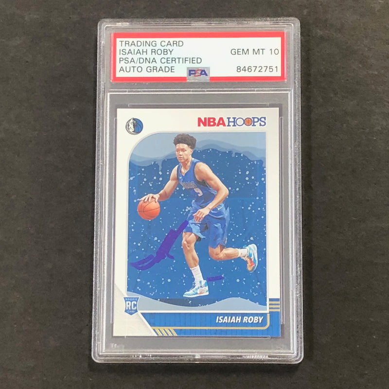 2019-20 Panini NBA Hoops #234 Isaiah Roby Signed Card AUTO GRADE 10 PSA Slabbed RC Mavericks