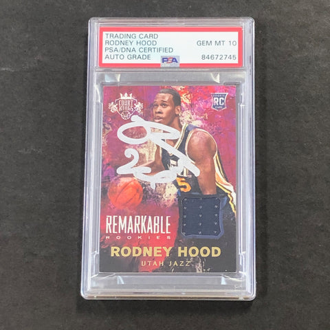 2014-15 Panini Court Kings #32 Rodney Hood Signed AUTO 10 PSA Slabbed RC Jazz
