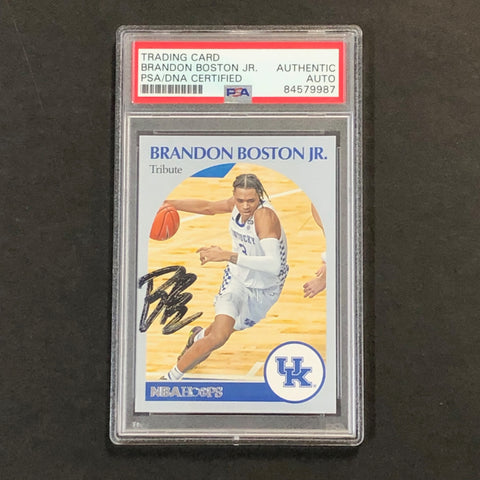 2021 Panini Chronicles Hoops #45 Brandon Boston Jr Signed Card AUTO PSA Slabbed Kentucky