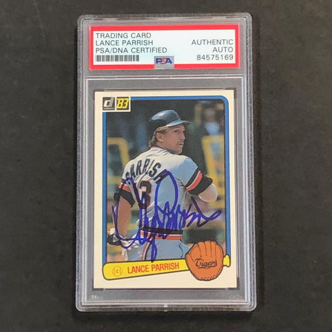 1983 Donruss #407 Lance Parrish Signed Card PSA Slabbed Auto Tigers