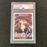 2017-18 NBA Hoops #68 Tyler Johnson Signed Card AUTO PSA Slabbed Heat