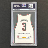 2010-11 Panini Threads #28 Brandon Jennings Signed Card AUTO PSA/DNA Slabbed Bucks
