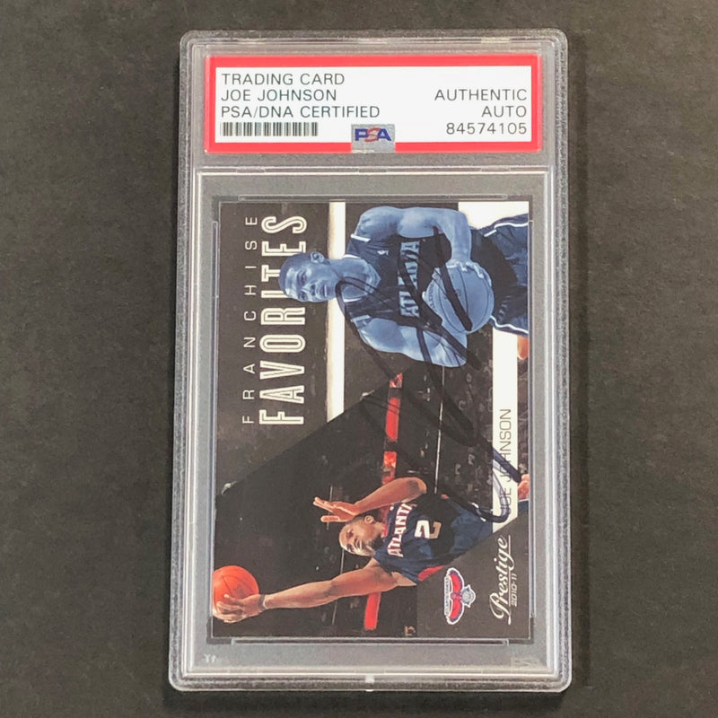 2010-11 PANINI PRESTIGE FRANCHISE FAVORITES #11 Joe Johnson Signed Card AUTO PSA Slabbed Hawks