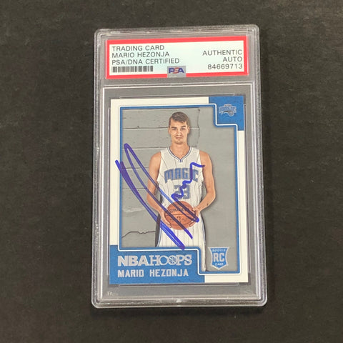 2015-16 NBA Hoops #285 Mario Hezonja Signed Rookie Card AUTO PSA/DNA Slabbed RC Magic