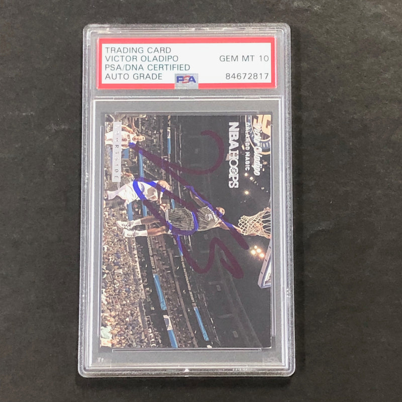 2014-15 Panini NBA Hoops Courtside #16 Victor Oladipo Signed Card AUTO 10 PSA/DNA Slabbed Magic