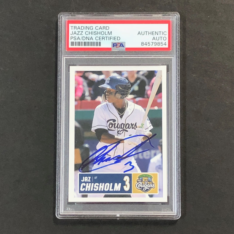 2018 KANE COUNTY COUGARS TEAM SET #3 Jazz Chisholm Signed Card PSA Slabbed Auto Marlins