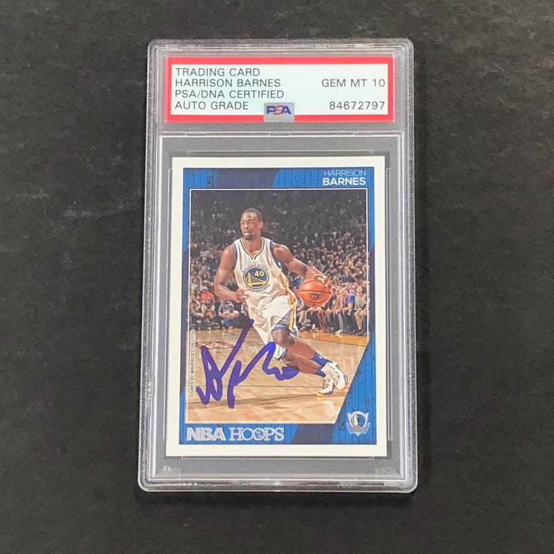 2016-17 Panini NBA Hoops #152 Harrison Barnes Signed Card AUTO PSA Slabbed Mavericks