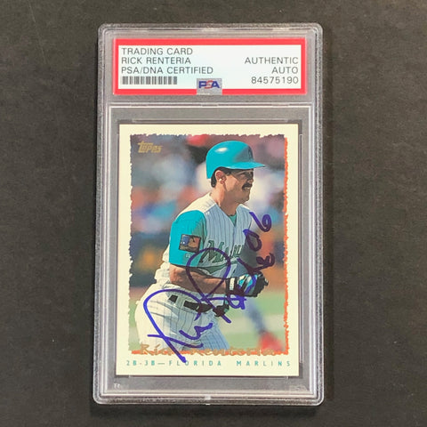 1995 Topps #340 Rich Renteria Signed Card PSA Slabbed Auto Marlins
