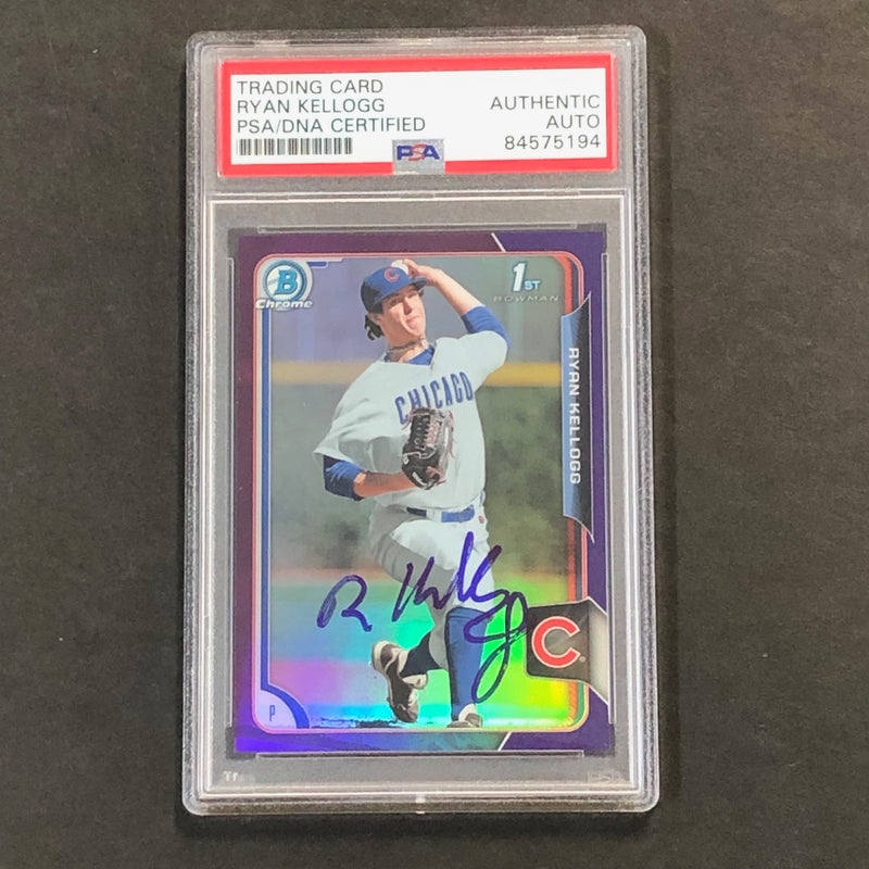 2015 Bowman Chrome #22 Ryan Kellogg Signed Card PSA Slabbed Auto Cubs