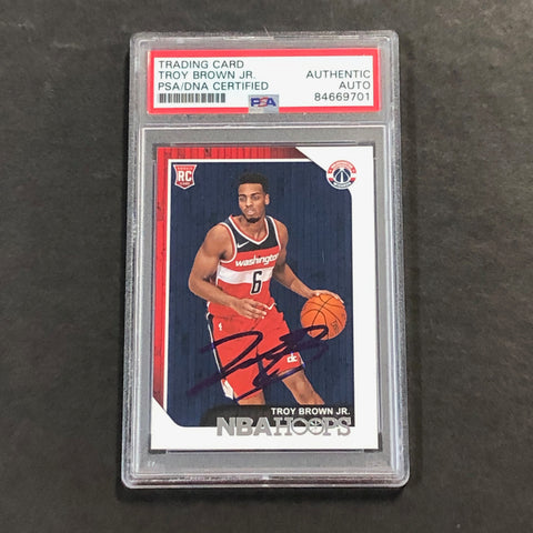 2018-19 Panini NBA Hoops #264 TROY BROWN JR. Signed Card AUTO PSA RC Rookie Slabbed Wizards