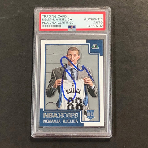 2015-16 NBA Hoops #284 Nemanja Bjelica Signed Card AUTO PSA/DNA Slabbed RC Timberwolves