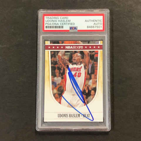 2012-13 NBA Hoops #118 Udonis Haslem signed Card PSA/DNA Slabbed Heat