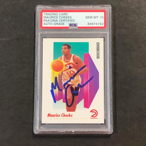 1992 NBA Skybox #615 Maurice Cheeks Signed Card PSA Slabbed Hawks
