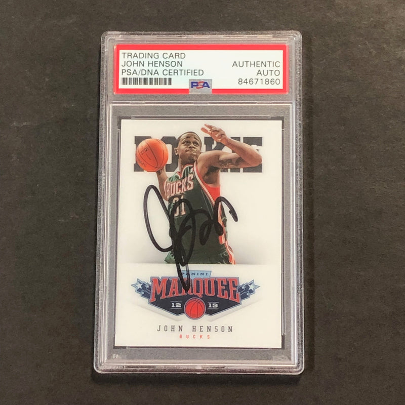 2012-13 Pannini Marquee #489 John Henson Signed Card RC Rookie AUTO PSA Slabbed Bucks