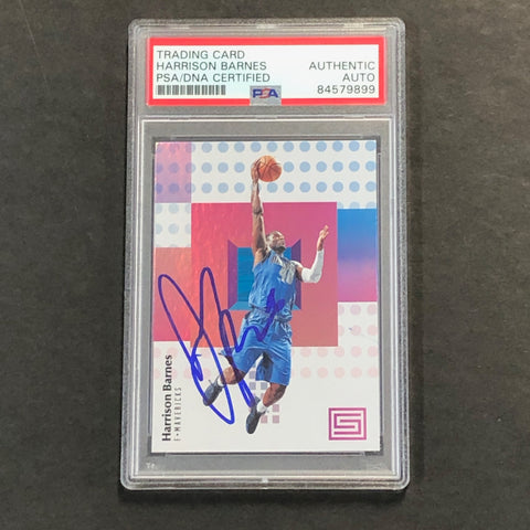 2017-18 Panini Status #20 Harrison Barnes Signed Card AUTO PSA Slabbed Mavericks