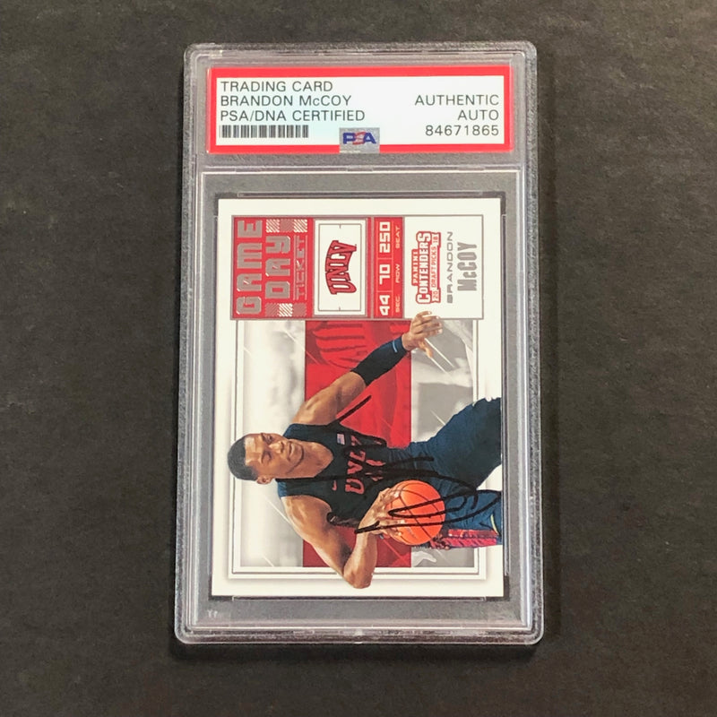 2018 Panini Contenders Draft Picks #28 Brandon McCoy Signed Card AUTO PSA Slabbed UNLV