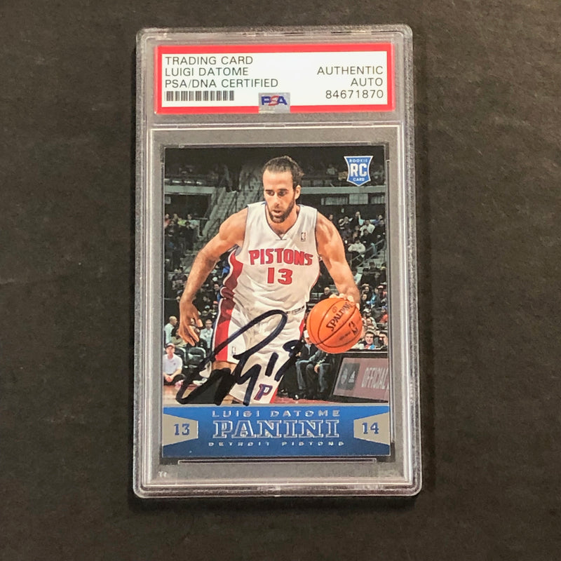 2013-14 Panini #180 Luigi Datome Signed Card PSA Slabbed RC Pistons