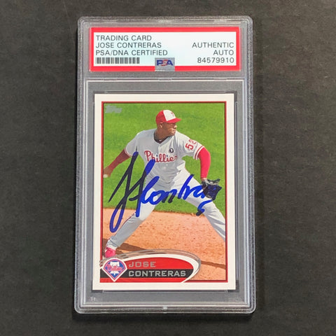 2012 TOPPS #634 Jose Contreras Signed Card PSA Slabbed Auto Phillies