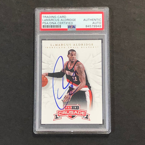 2012-13 PANINI CRUSADE #39 LaMarcus Aldridge Signed AUTO PSA Slabbed Trail Blazers