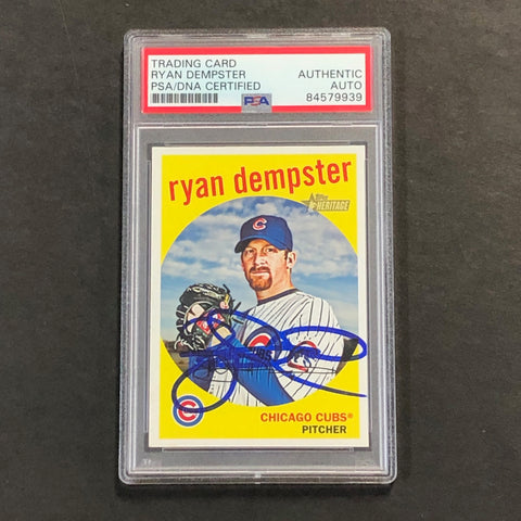 2008 Topps Heritage #550 Ryan Dempster Card PSA Slabbed Auto Cubs