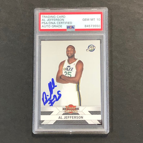 2010-11 Panini Threads #83 Al Jefferson Signed AUTO PSA Slabbed Jazz