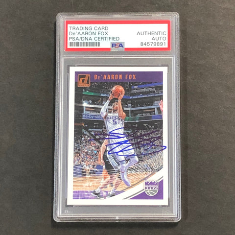 2018-19 Panini Donruss #51 De'Aaron Fox Signed Auto Slabbed PSA Kings