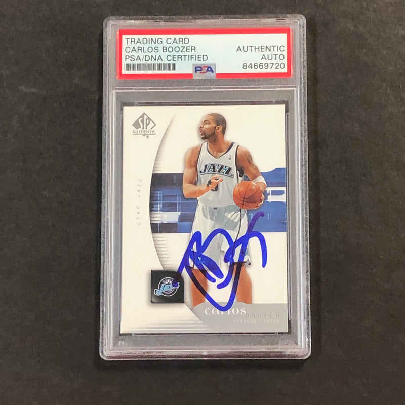 2005-06 Upper Deck SP Authentic #86 Carlos Boozer Signed Card PSA Slabbed Jazz