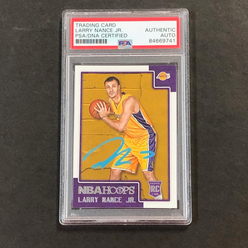 2015-16 NBA Hoops #291 Larry Nance Jr. Signed Card PSA Slabbed Lakers