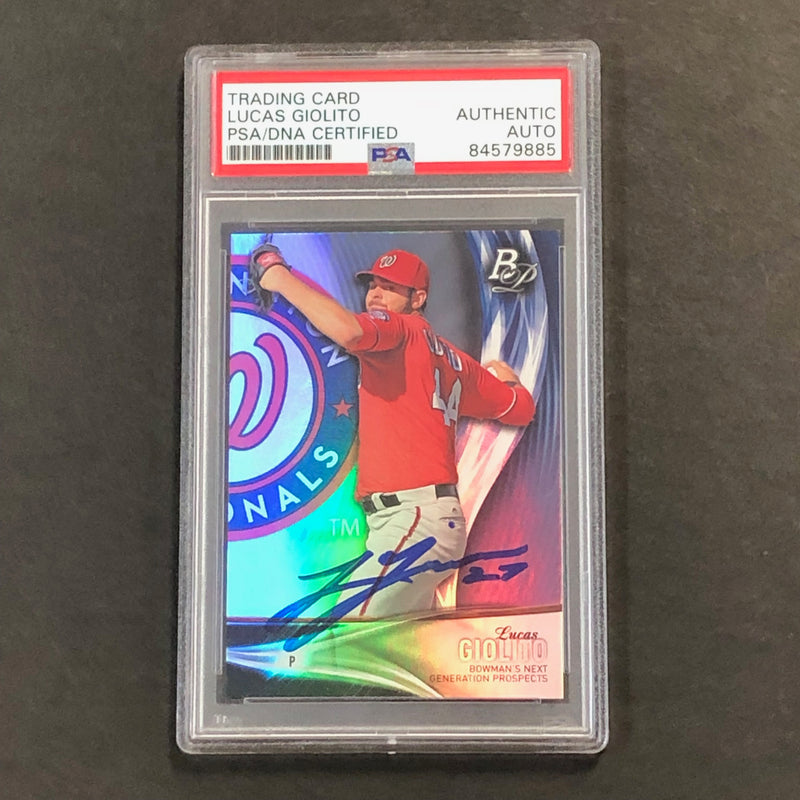 2016 Bowman Platinum Next Generation Prospects #NGP30 Lucas Giolito Signed Card PSA Slabbed Auto Nationals