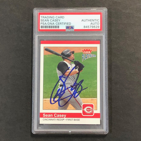 2004 Fleer Platinum #47 Sean Casey Signed Card PSA Slabbed Auto Reds