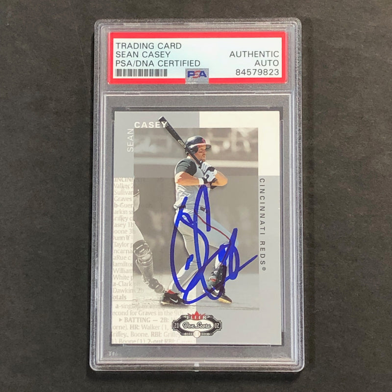 2002 Fleer Box Score #31 Sean Casey Signed Card PSA Slabbed Auto Reds