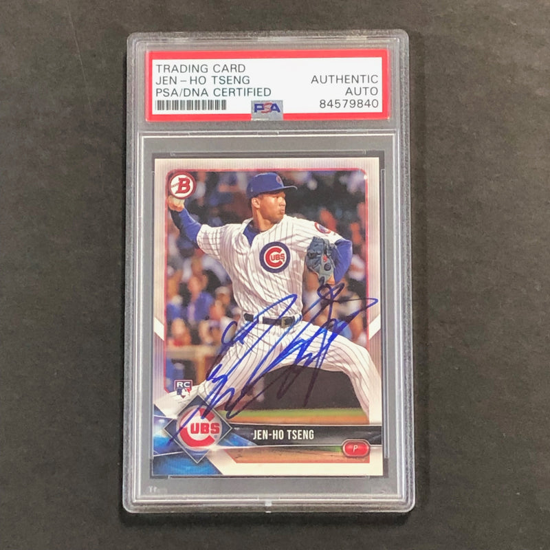 2018 Bowman #11 Jen-Ho Tseng Signed Card PSA Slabbed Auto Cubs