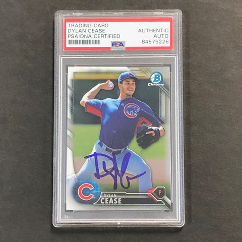 2016 BOWMAN DRAFT CHROME #BDC-127 Dylan Cease Signed Card PSA Slabbed Auto Cubs