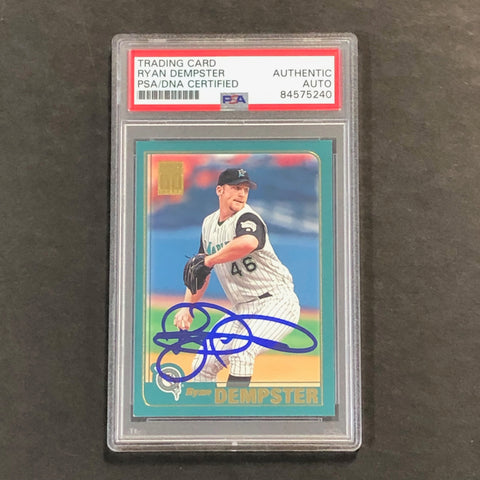 2001 Topps #716 Ryan Dempster Card PSA Slabbed Auto Marlins