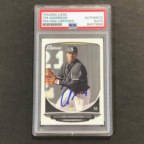 2013 Bowman Draft #BDPP13 Tim Anderson Signed Card PSA Slabbed Auto White Sox