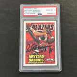 1997-98 NBA Hoops #126 ARVYDAS SABONIS Signed Card AUTO 10 PSA Slabbed Trail Blazers