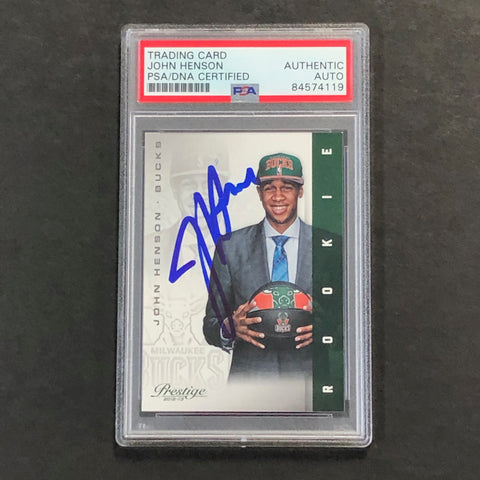 2012-13 Panini Prestige #215 John Henson Signed Card AUTO PSA Slabbed RC Bucks