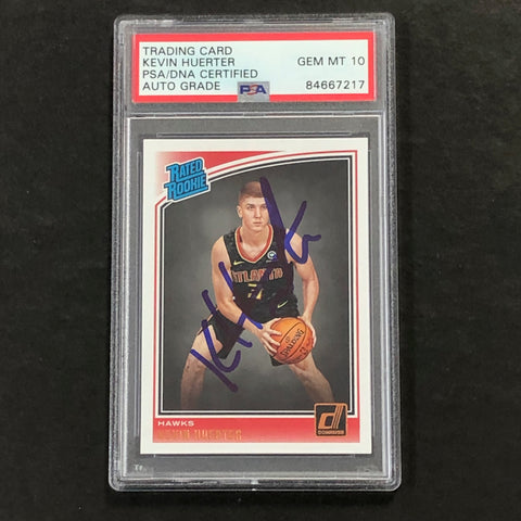 2018-19 Donruss Rated Rookie #184 Kevin Huerter signed Card AUTO 10 PSA/DNA Slabbed Hawks RC