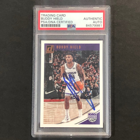 2018-19 Panini Donruss #71 Buddy Hield Signed Card AUTO PSA Slabbed Kings