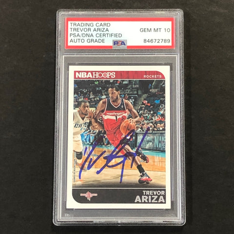 2014-15 NBA Hoops #162 Trevor Ariza Signed Card AUTO 10 PSA Slabbed Rockets
