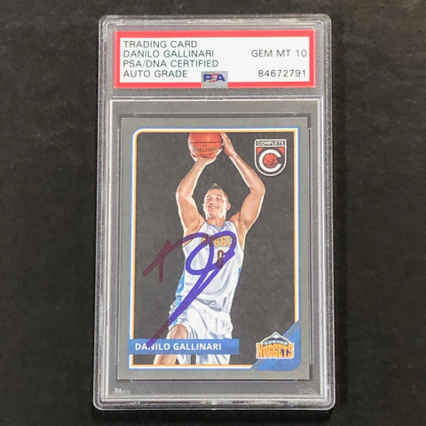 2015-16 Panini Complete #78 Danilo Gallinari Signed AUTO 10 PSA Slabbed Nuggets