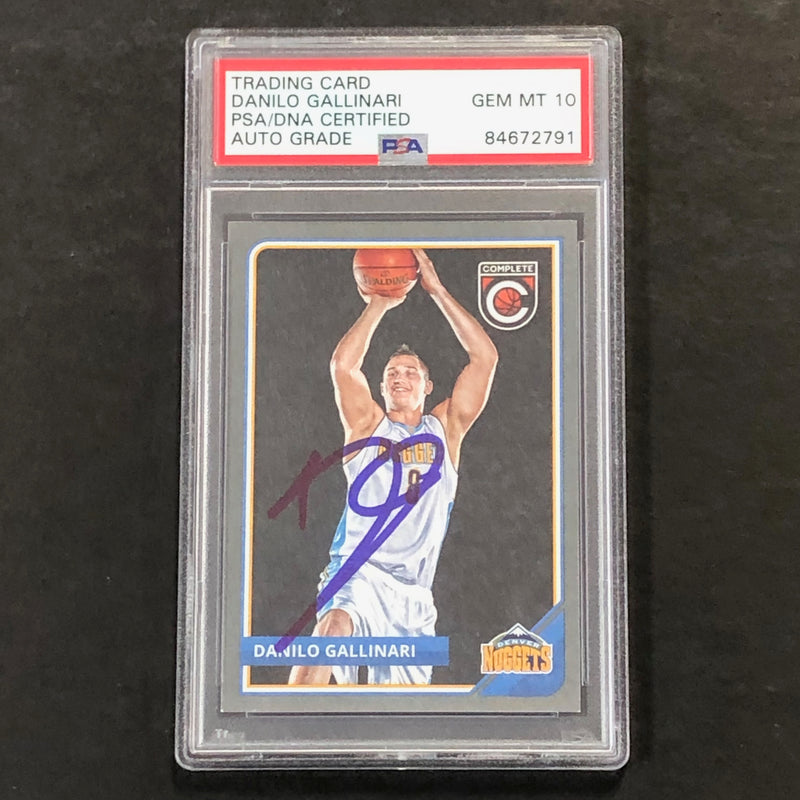 2015-16 Panini Complete #78 Danilo Gallinari Signed AUTO 10 PSA Slabbed Nuggets