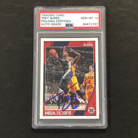 2016-17 NBA HOOPS #194 Trey Burke Signed Card AUTO 10 PSA Slabbed Wizards
