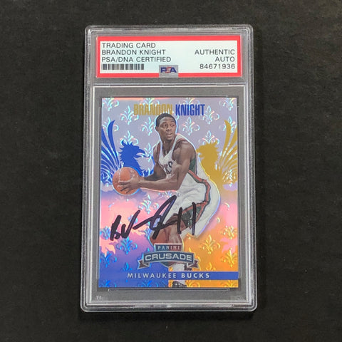 2013-14 Panini Crusade #147 Brandon Knight Signed Card AUTO 10 PSA Slabbed Bucks