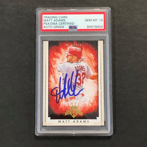 2015 Diamond Kings #98 Matt Adams Signed Card AUTO 10 PSA Slabbed Cardinals